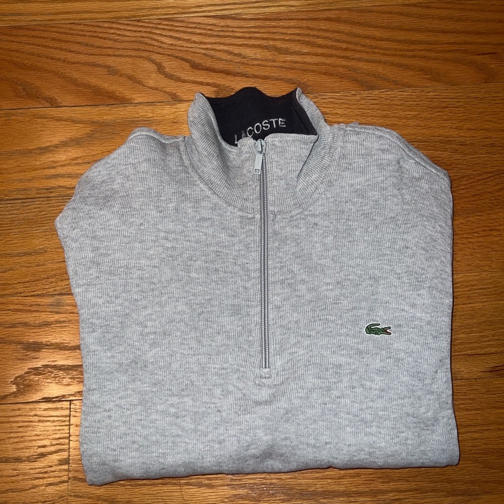 Lacoste grey quarter zip